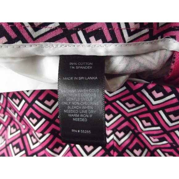 Express Shorts Womens Sz 8 Pink Black White Diamond Geo Stripe Print 2.25"inseam - Picture 6 of 7